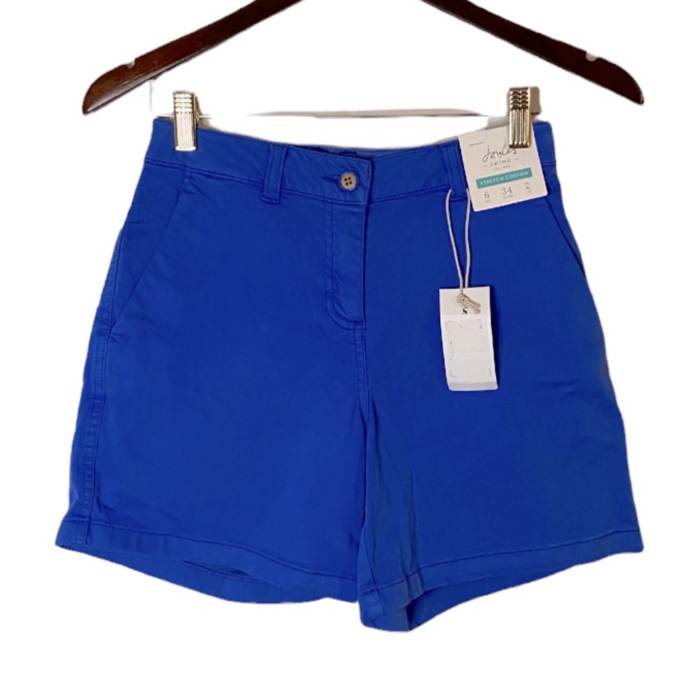 Joules Women’s Blue Stretch Cotton Chino Shorts Size 2 NWT